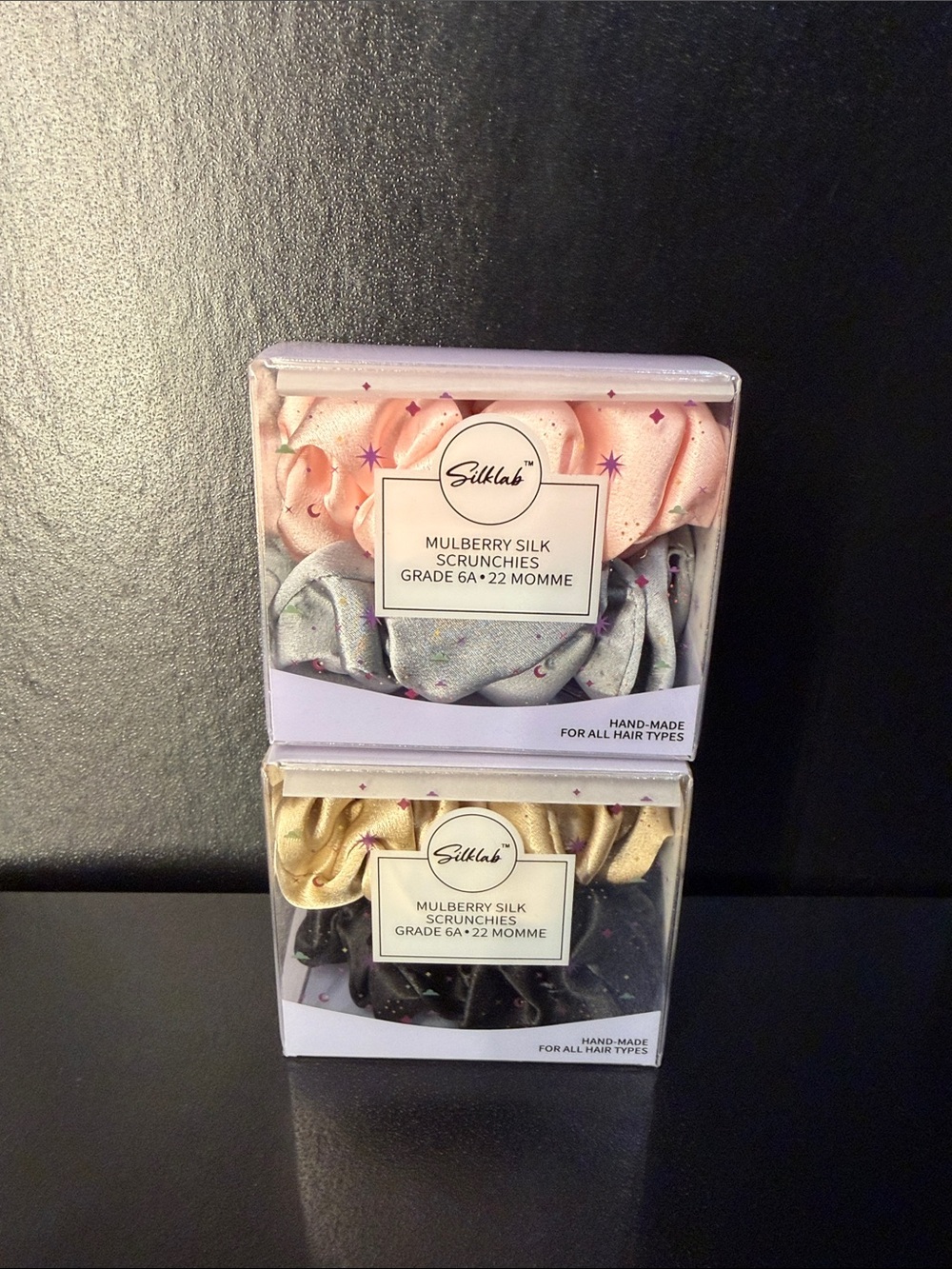 NWT Silklab Mulberry Silk Scrunchies Bundle - 2 Packs (Grade 6A, 22 Momme)